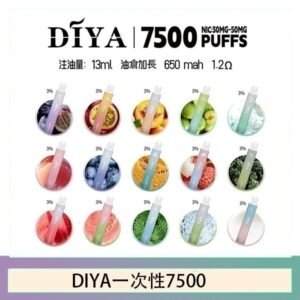 DIYA叮啞拋棄式7500 Puffs一次性電子煙3%